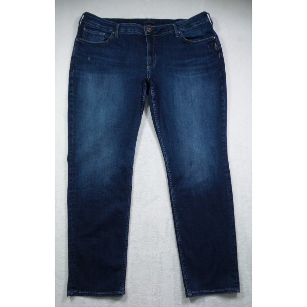 Silver Jeans Womens Size 20 Blue Denim Boyfriend Fit High Rise Stretch Dark Wash